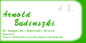 arnold budinszki business card